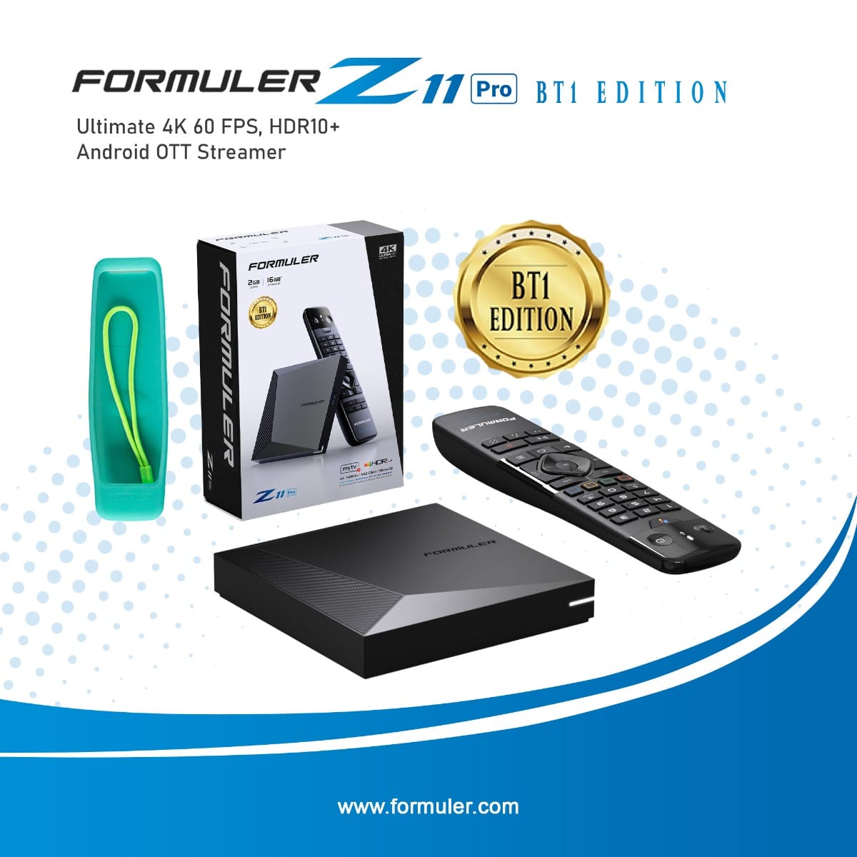 Formuler Z11Pro 4KAndroid11 2GB Ram16GB Storage with Universal Bluetooth Voice Remote Control| Case Cover|